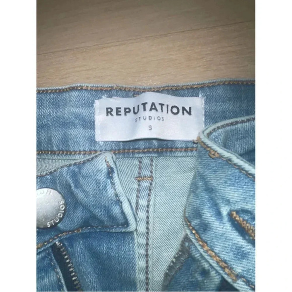 REPUTATION  STUDIOS MENS SLIM FIT DISTRESSED CARGO DENIM LIGHT STONE SIZE30 - Picture 5 of 10